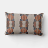 Modern Taupe Denim and Rust  ランバークッション (裏面)