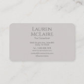 Modern Taupe Gray Monogram Business Card 名刺 (裏面)