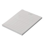 Modern Taupe Gray Monogram Stationery ノートパッド (回転)