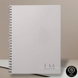 Modern Taupe Gray Monogram Stationery ノートブック