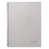 Modern Taupe Gray Monogram Stationery ノートブック (正面)