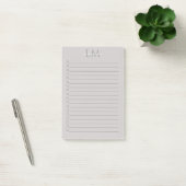 Modern Taupe Gray Monogram Stationery ポストイット (オフィス)
