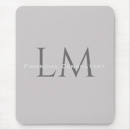 Modern Taupe Gray Monogram Workspace Accent マウスパッド