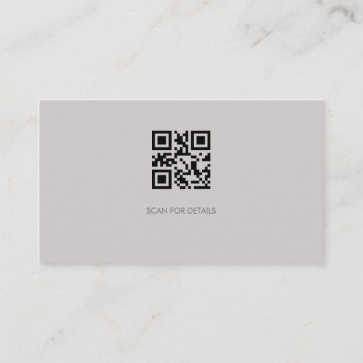 Modern Taupe Gray QR Code Business Branding 名刺 (裏面)
