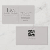 Modern Taupe Gray QR Code Business Branding 名刺 (正面/裏面)