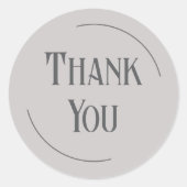 Modern Taupe Gray Thank You Business Branding ラウンドシール (正面)