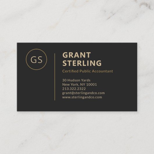 Modern Tax Preparer CPA Black Gold 名刺 (正面)