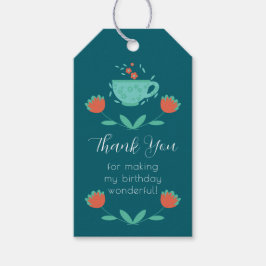 Modern Tea Party Birthday Thank You Gift Tag ギフトタグ