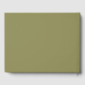 Modern Teal Agate Gold Script Olive Green ゲストブック (裏面)