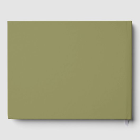 Modern Teal Agate Gold Script Olive Green ゲストブック (裏面)