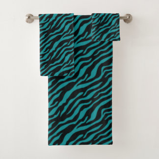 Modern Teal Animal Print Shower Curtain バスタオルセット