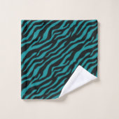 Modern Teal Animal Print Shower Curtain バスタオルセット (ウォッシュタオル)