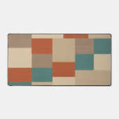 Modern Teal & Beige Geometric Blocks デスクマット (正面)