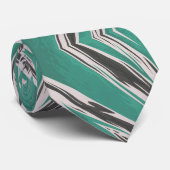 Modern Teal Black Geometric Kaleidoscope  ネクタイ (ロール)