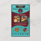 Modern Teal Burgundy Bakery Logo and QR Code   名刺 (正面)