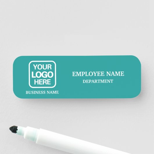 Modern Teal Custom Business Name Tag 名札 (インサイチュ)