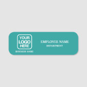 Modern Teal Custom Business Name Tag 名札 (正面)