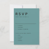 Modern Teal Editorial All Caps RSVP Card (正面)