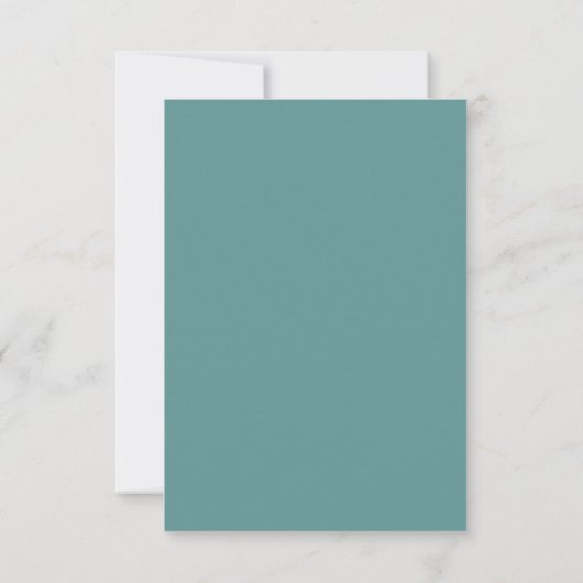 Modern Teal Editorial All Caps RSVP Card (裏面)
