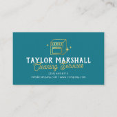 Modern Teal Gold Oven Cleaning Service 名刺 (正面)