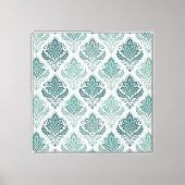 Modern Teal Nordic Damask キャンバスプリント (正面)