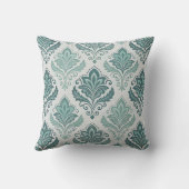 Modern Teal Nordic Damask クッション (裏面)