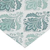 Modern Teal Nordic Damask ショートテーブルランナー (コーナー)