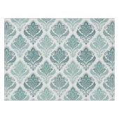 Modern Teal Nordic Damask テーブルクロス (正面(横))