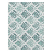Modern Teal Nordic Damask テーブルクロス (正面)
