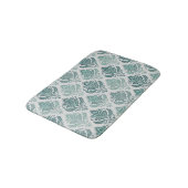 Modern Teal Nordic Damask バスマット (アングル)