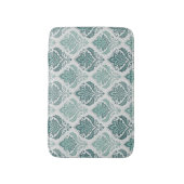 Modern Teal Nordic Damask バスマット (正面縦)