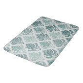 Modern Teal Nordic Damask バスマット (アングル)