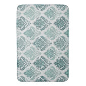 Modern Teal Nordic Damask バスマット (正面縦)