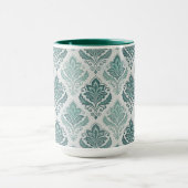 Modern Teal Nordic Damask マグカップ (中央)