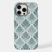 Modern Teal Nordic Damask iPhoneケース (裏面)