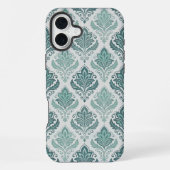 Modern Teal Nordic Damask iPhoneケース (裏面)