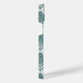 Modern Teal Nordic Damask iPhoneケース (右側面)