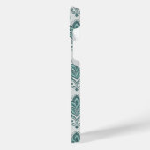 Modern Teal Nordic Damask iPhoneケース (左側面)