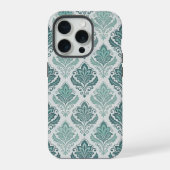 Modern Teal Nordic Damask iPhoneケース (裏面)