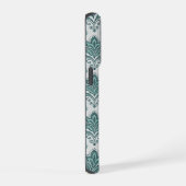 Modern Teal Nordic Damask iPhoneケース (右側面)