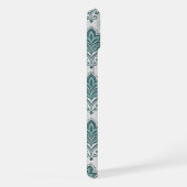 Modern Teal Nordic Damask iPhoneケース (右側面)