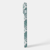 Modern Teal Nordic Damask iPhoneケース (左側面)