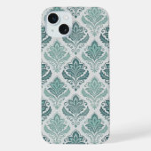 Modern Teal Nordic Damask iPhoneケース (裏面)