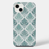 Modern Teal Nordic Damask iPhoneケース (裏面)