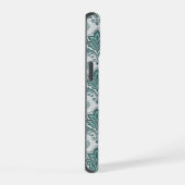 Modern Teal Nordic Damask iPhone 15ケース (右側面)