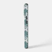 Modern Teal Nordic Damask iPhone 15ケース (左側面)