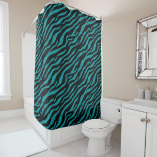 Modern Teal Safari Shower Curtain シャワーカーテン