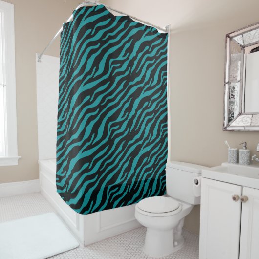 Modern Teal Safari Shower Curtain シャワーカーテン (インサイチュ)