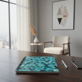 Modern Teal Turquoise Geometric Triangles Pattern ノートブック