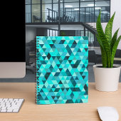 Modern Teal Turquoise Geometric Triangles Pattern ノートブック